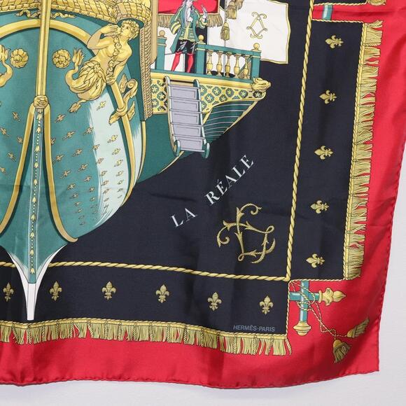 HERMES Carre 90 Scarf ""VUE DU CAROSSE DE LA GALERE LA REALE "" Silk Auth hk3012 - Picture 10 of 13